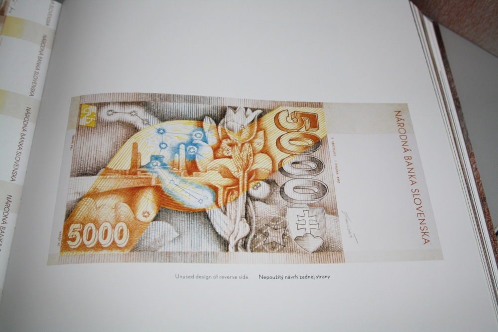 Nepoužitý návrh rubu 5000 Sk bankovky.
